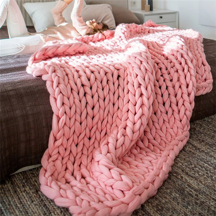 Chunky Merino Wool Blanket