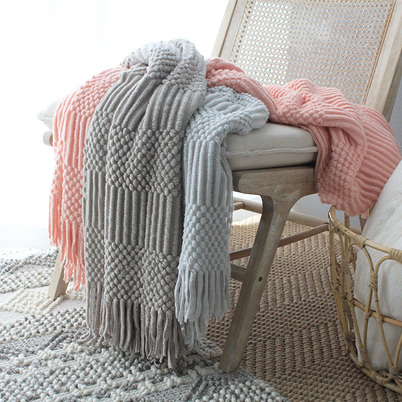 Nordic Knitted Wool Blanket Sofa Throw